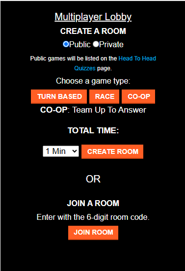 Head To Head Quiz Screen