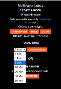 Head To Head Quiz Screen