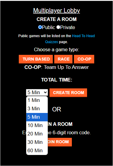 Head To Head Quiz Screen